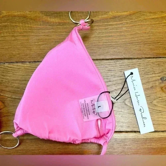 Monica Hansen Beachwear "Icon" Top with Rings - Pink | Large - Picture 5 of 5